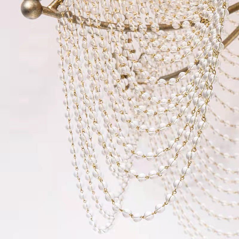 Allenglade Crystal Chandelier – Slender Antique Gold & Multi-Faceted Crystal Jewel Chandelier