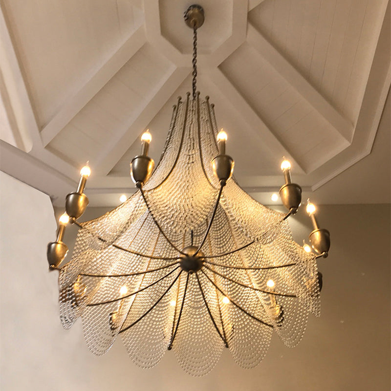 Allenglade Crystal Chandelier – Slender Antique Gold & Multi-Faceted Crystal Jewel Chandelier