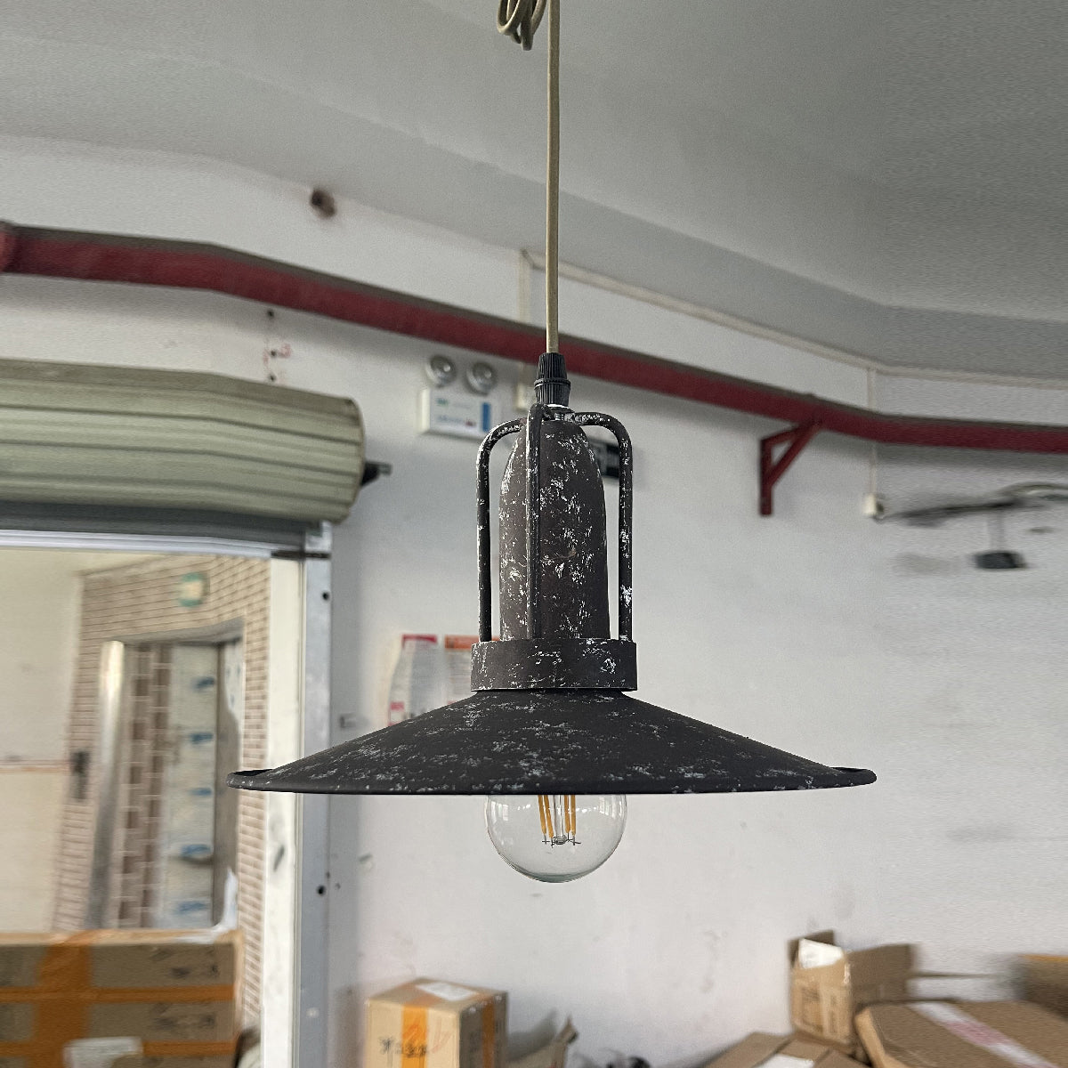 Allentown Pendant Light – Utilitarian Iron & Antique Gray Modern Task Pendant