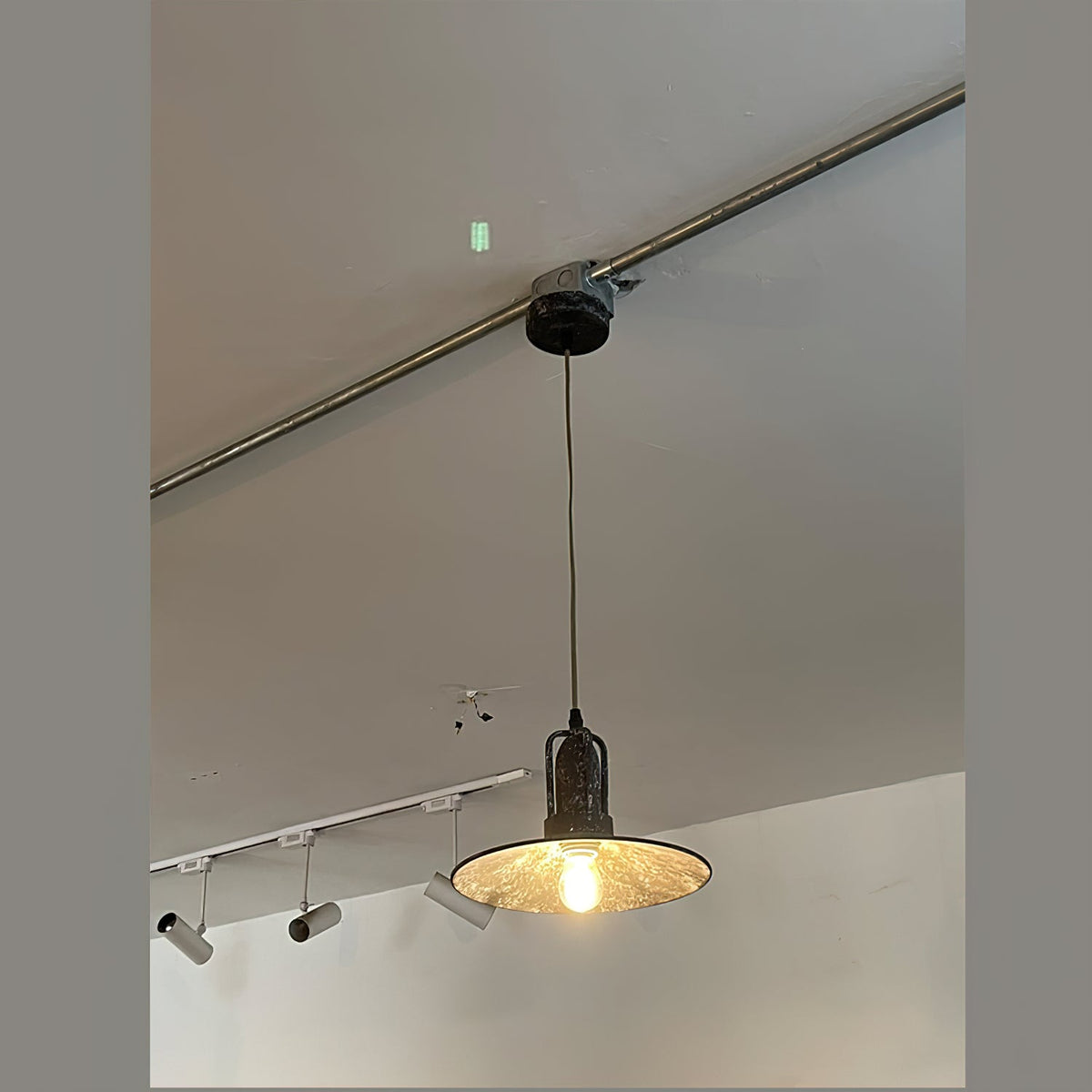 Allentown Pendant Light – Utilitarian Iron & Antique Gray Modern Task Pendant