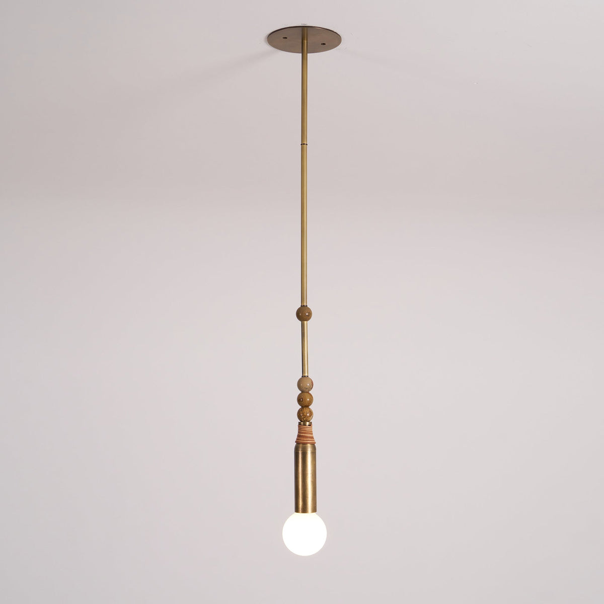 Allia Pendant Light – Natural Marble, Brass & Glass Conceptual Modern Pendant