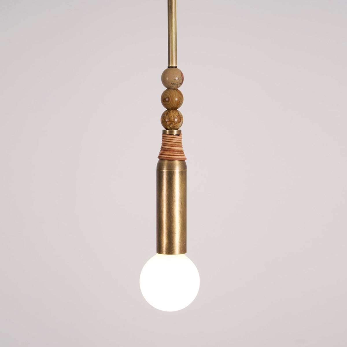 Allia Pendant Light – Natural Marble, Brass & Glass Conceptual Modern Pendant