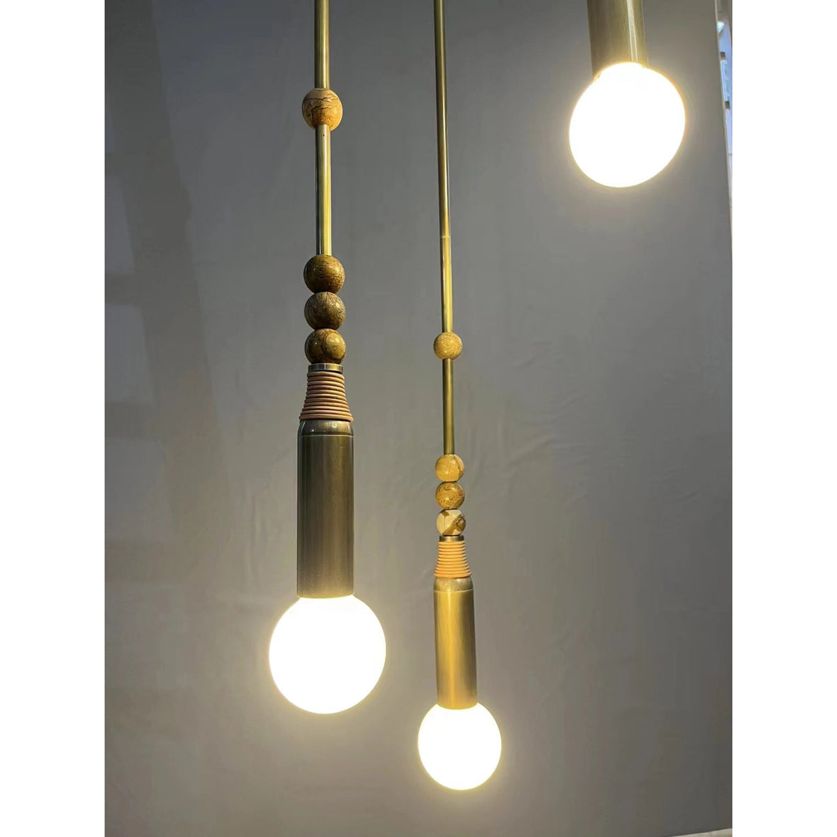 Allia Pendant Light – Natural Marble, Brass & Glass Conceptual Modern Pendant