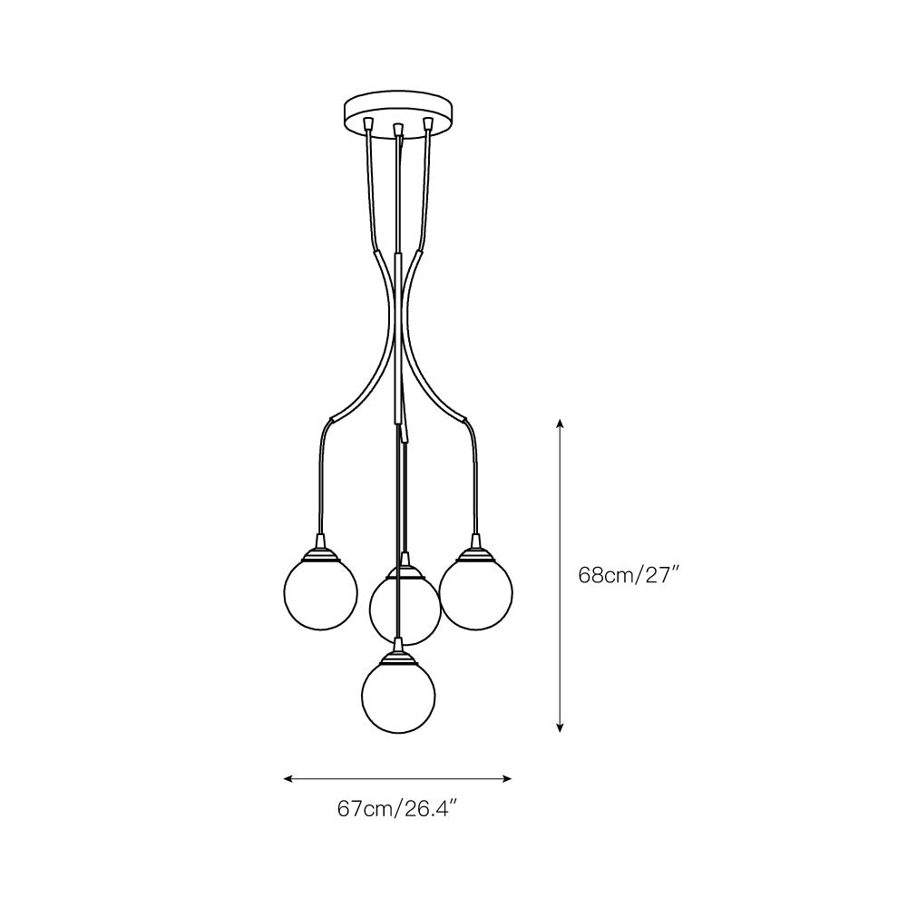 Alliyana Ball Drop Chandelier – Modern Brass & Spherical Glass Drop Statement Chandelier