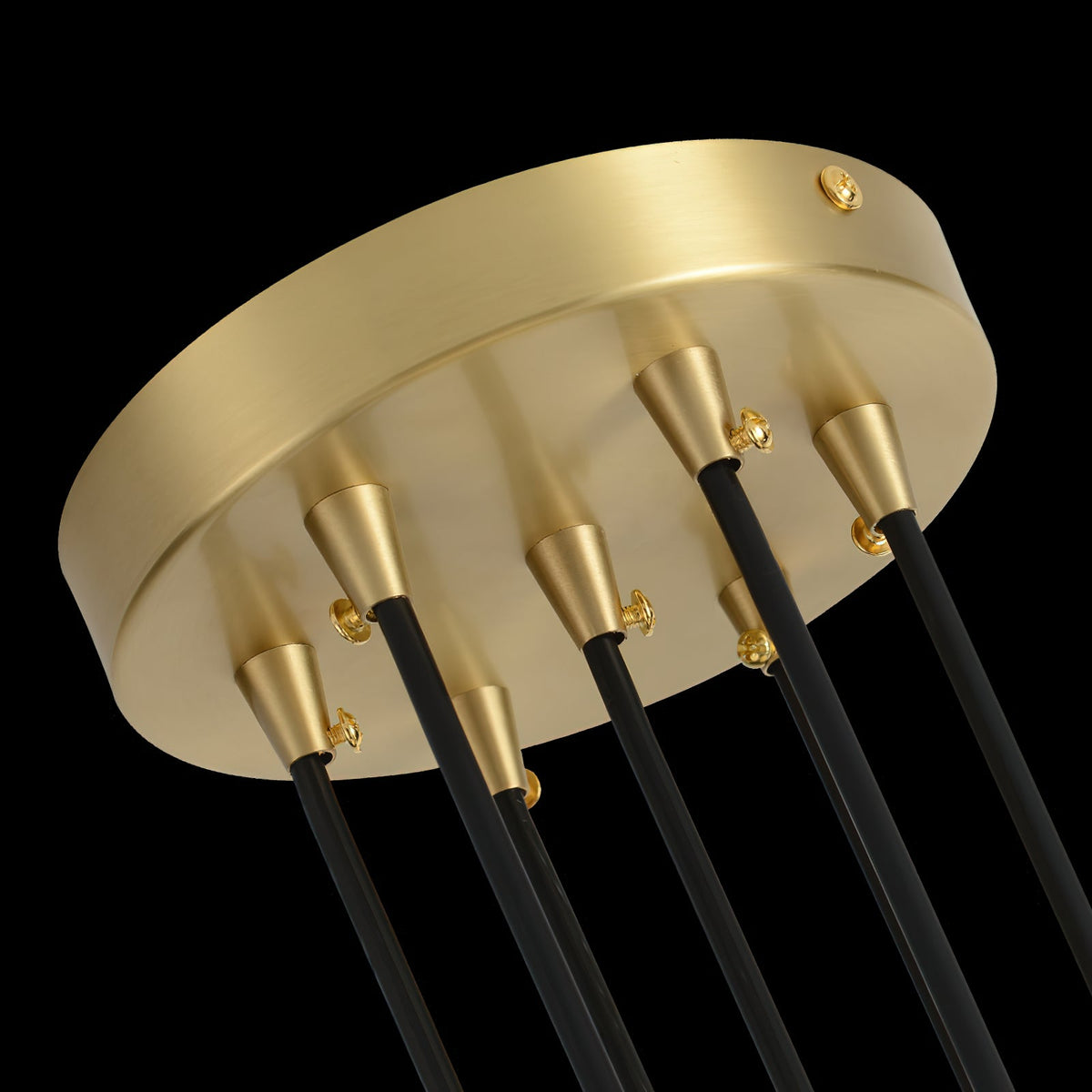 Alliyana Ball Drop Chandelier – Modern Brass & Spherical Glass Drop Statement Chandelier