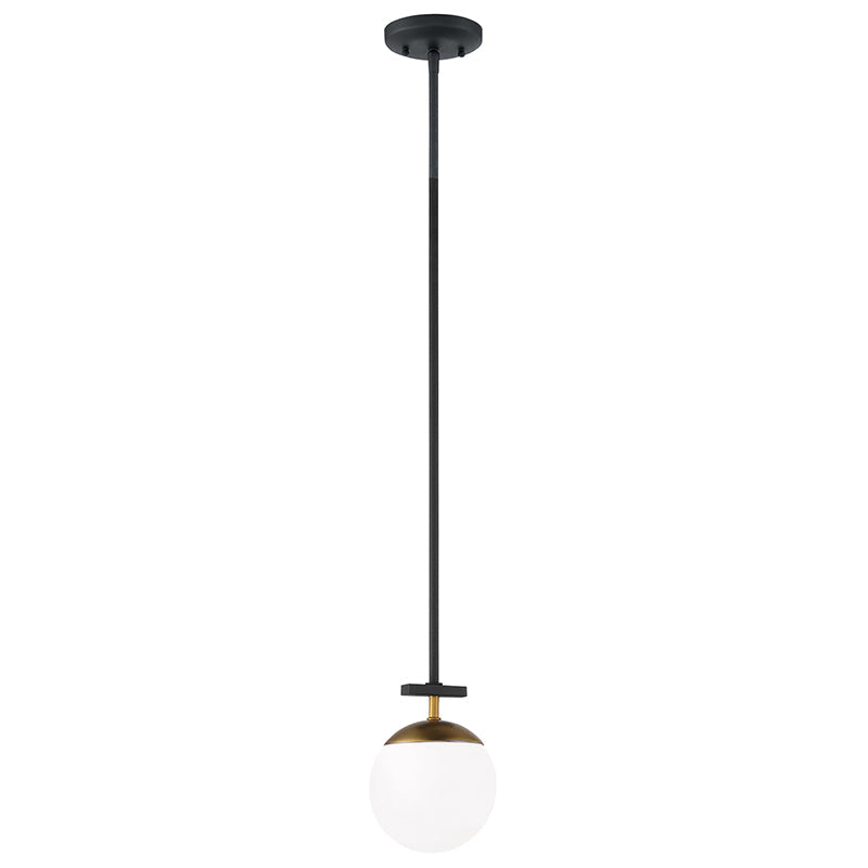 Alluria Chandelier – Stacked Circular Brass & Etched White Glass Mid-Century Modern Chandelier