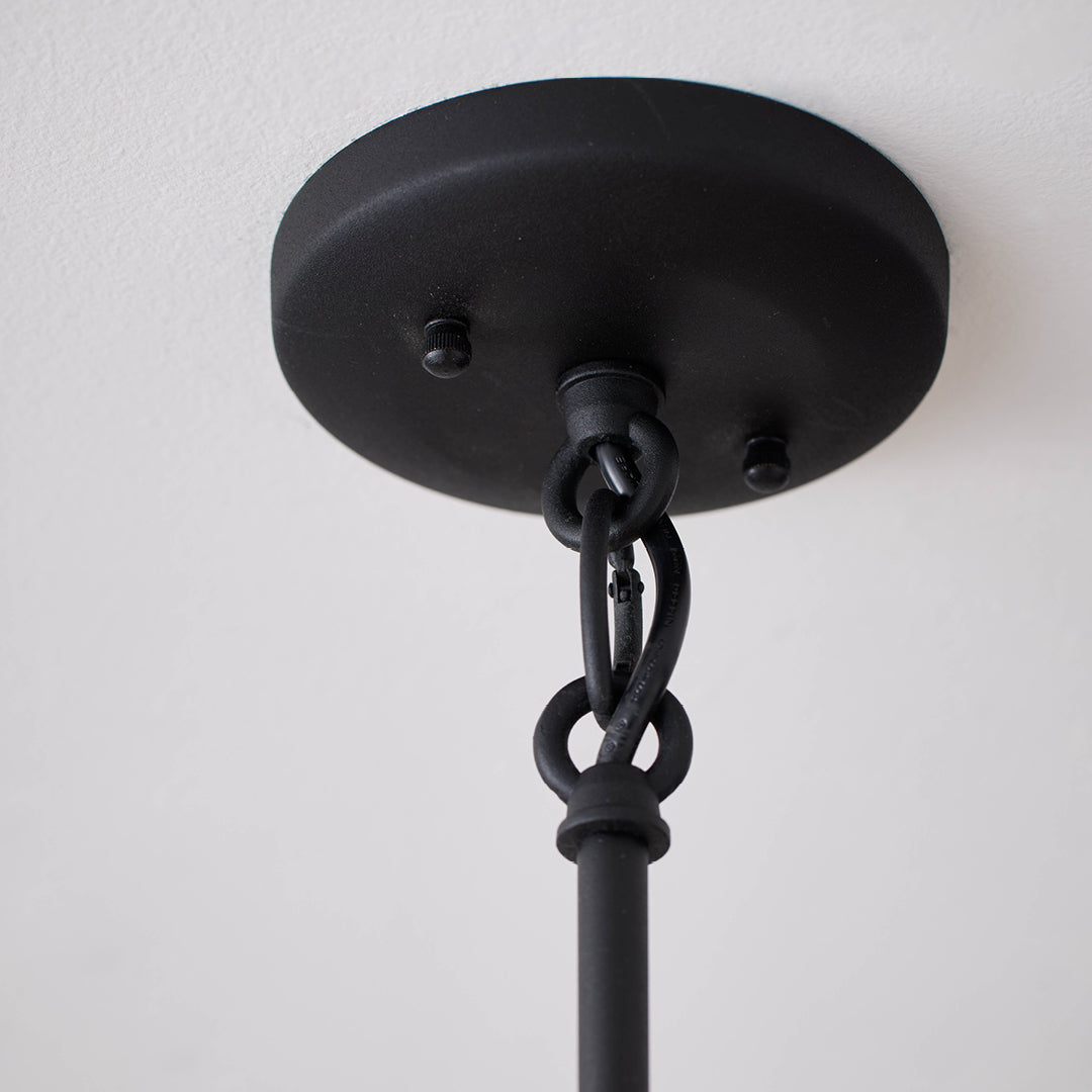 Alluria Chandelier – Stacked Circular Brass & Etched White Glass Mid-Century Modern Chandelier