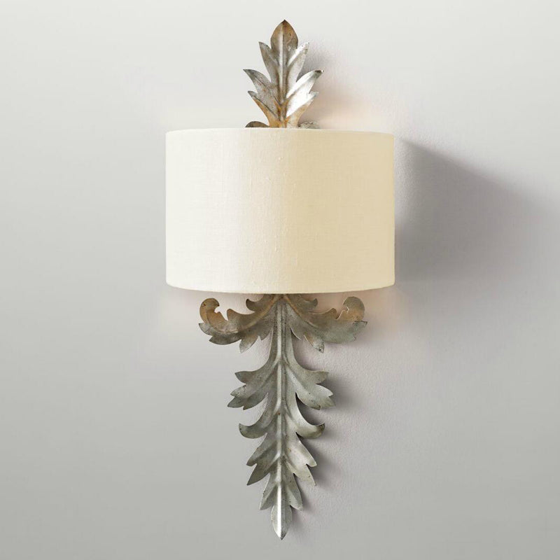 Almont Leaves Wall Lamp – Tailored Metallic Leaf & Fabric Shade Wall Sconce
