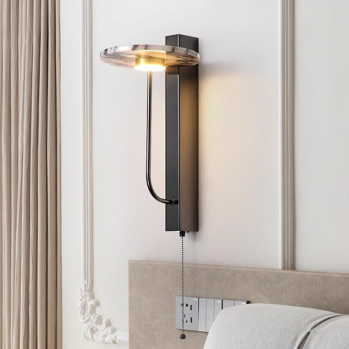 Aloa Marble Wall Lamp – Bulgari Marble & Sleek Metal Modern Wall Sconce
