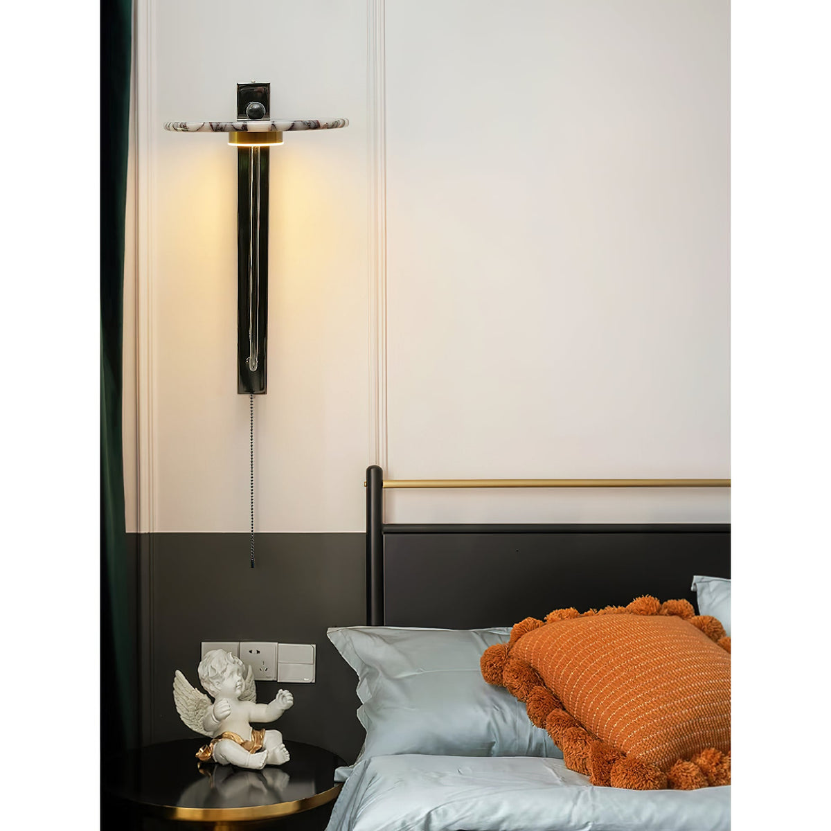 Aloa Marble Wall Lamp – Bulgari Marble & Sleek Metal Modern Wall Sconce