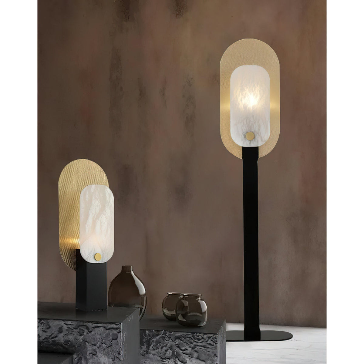 Altai Floor Lamp – Alabaster Shade & Sleek Metal Modern Floor Light