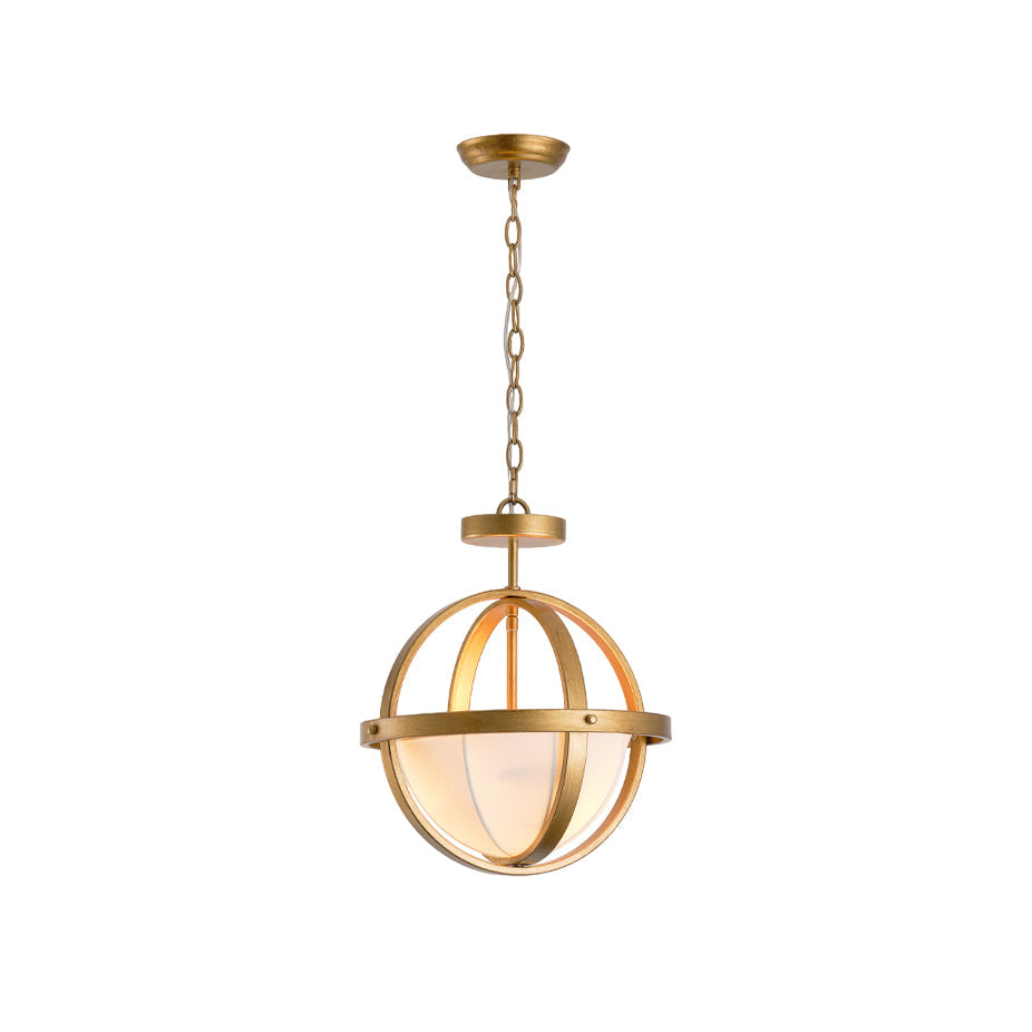 Alturas Pendant Lamp – Edwardian Fabric Shade & Geometric Iron Pendant