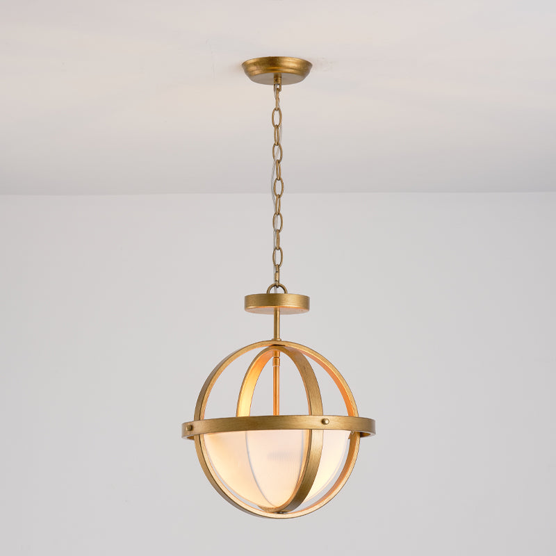 Alturas Pendant Lamp – Edwardian Fabric Shade & Geometric Iron Pendant