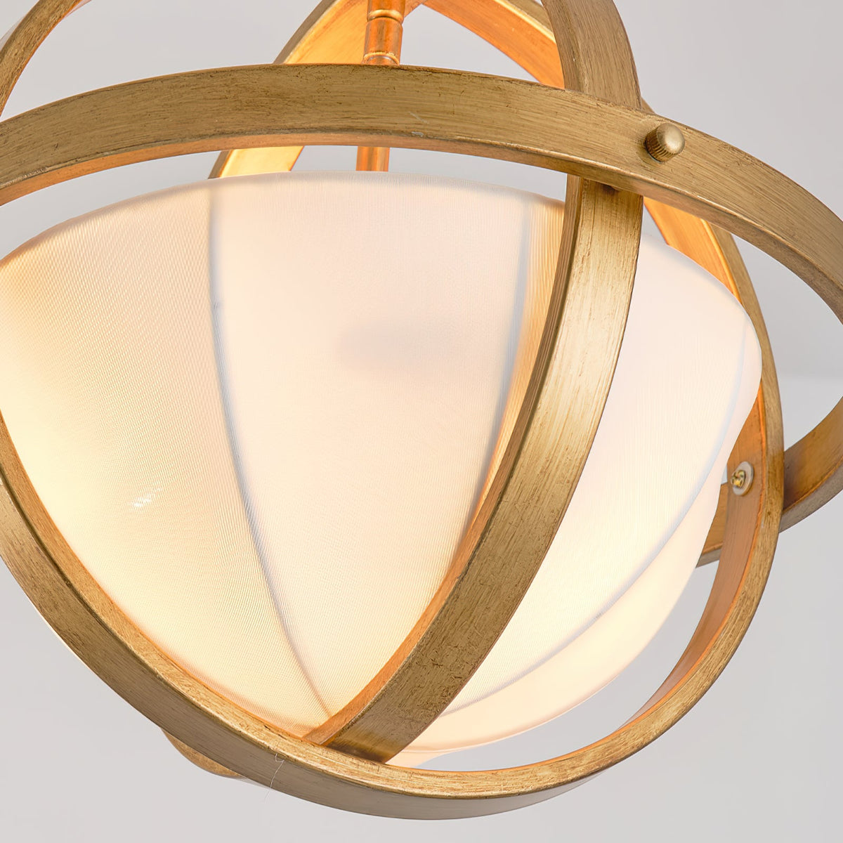 Alturas Pendant Lamp – Edwardian Fabric Shade & Geometric Iron Pendant