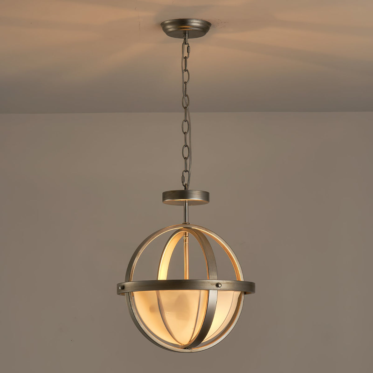 Alturas Pendant Lamp – Edwardian Fabric Shade & Geometric Iron Pendant