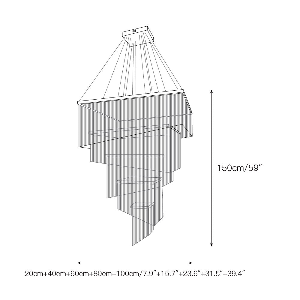 Aluminum Chain Tassel Chandelier – Cascading Metallic Waterfall Luxury Chandelier