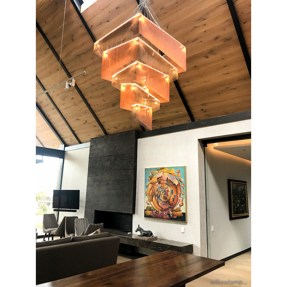 Aluminum Chain Tassel Chandelier – Cascading Metallic Waterfall Luxury Chandelier