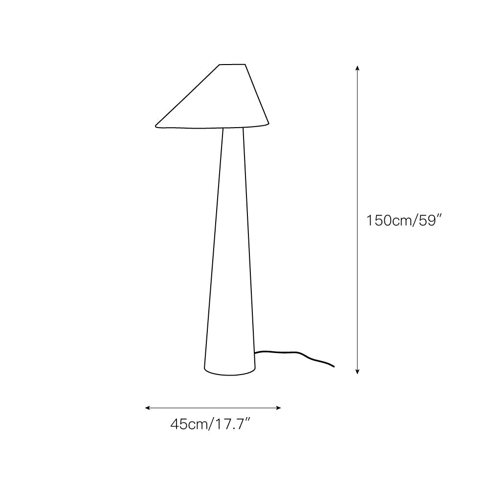 Alvin Floor Lamp – Solid Wood Base & Asymmetrical Linen Shade Modern Floor Light
