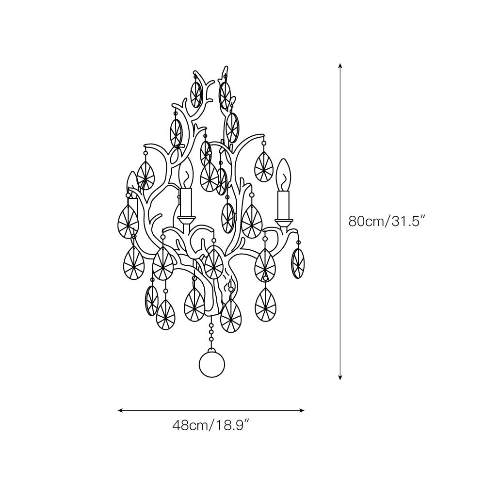 Amadeus Wall Lamp – Vienna Bronze Brass & Crystal Candelabra Wall Sconce