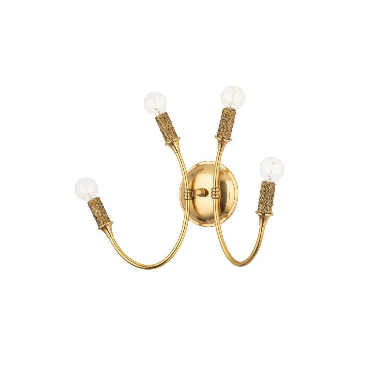 Amboy Wall Lamp – Dazzling Aged Brass Wire-Wrapped Candelabra Wall Sconce