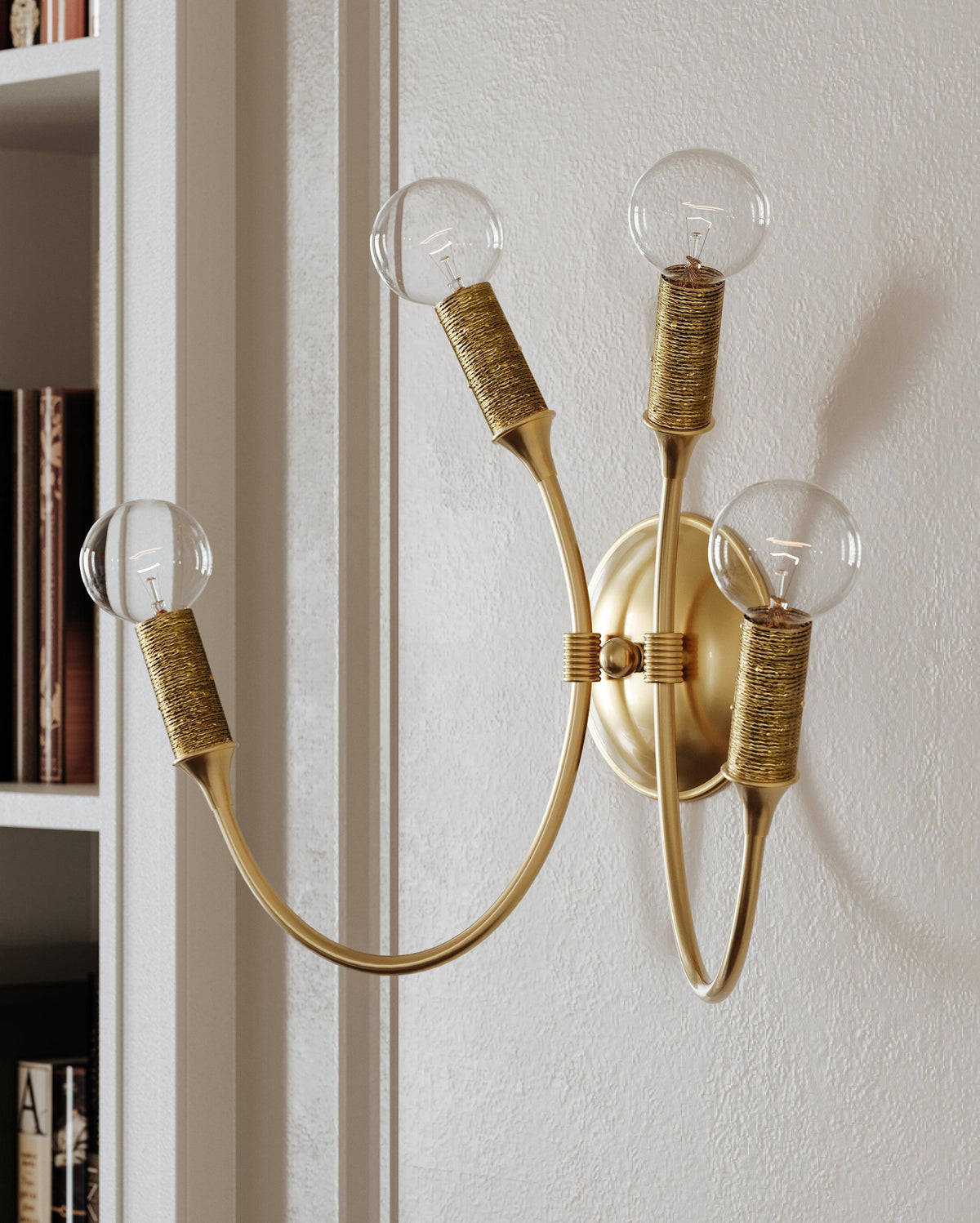 Amboy Wall Lamp – Dazzling Aged Brass Wire-Wrapped Candelabra Wall Sconce