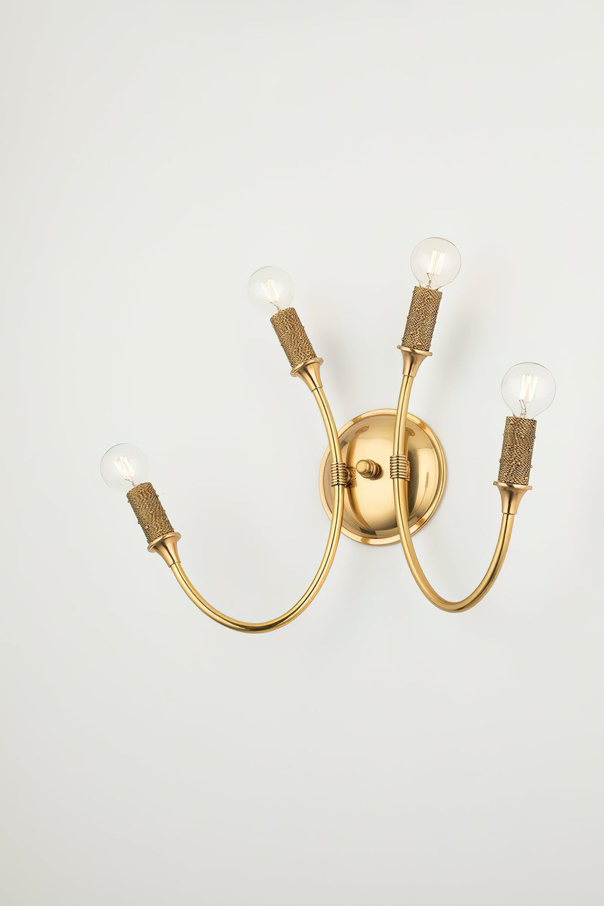 Amboy Wall Lamp – Dazzling Aged Brass Wire-Wrapped Candelabra Wall Sconce