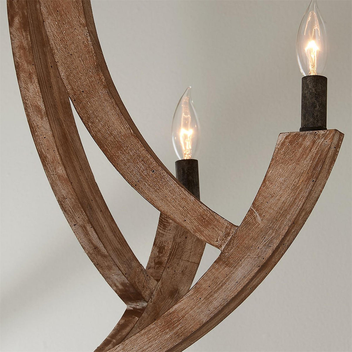 Ambrose Lantern Pendant Lamp – Distressed Aged Wood & Metal Frame Lantern Chandelier