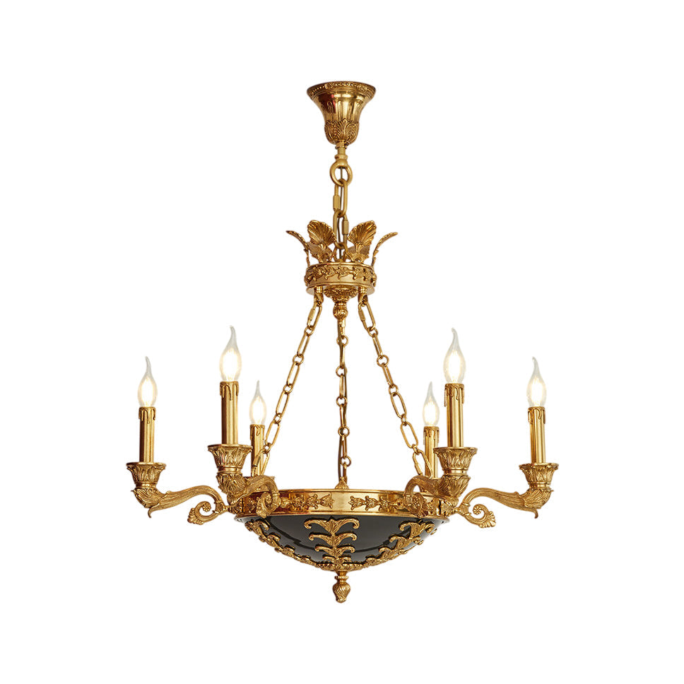 Amelie Grand Chandelier – Opulent Brass & Black Aluminum Multi-Head Chandelier