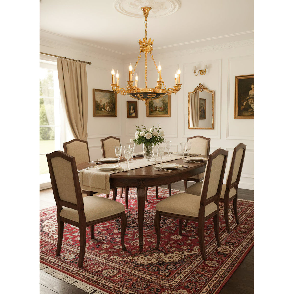 Amelie Grand Chandelier – Opulent Brass & Black Aluminum Multi-Head Chandelier