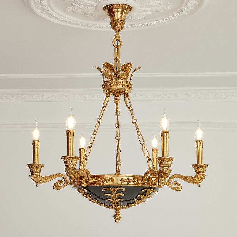 Amelie Grand Chandelier – Opulent Brass & Black Aluminum Multi-Head Chandelier