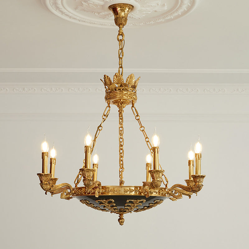 Amelie Grand Chandelier – Opulent Brass & Black Aluminum Multi-Head Chandelier