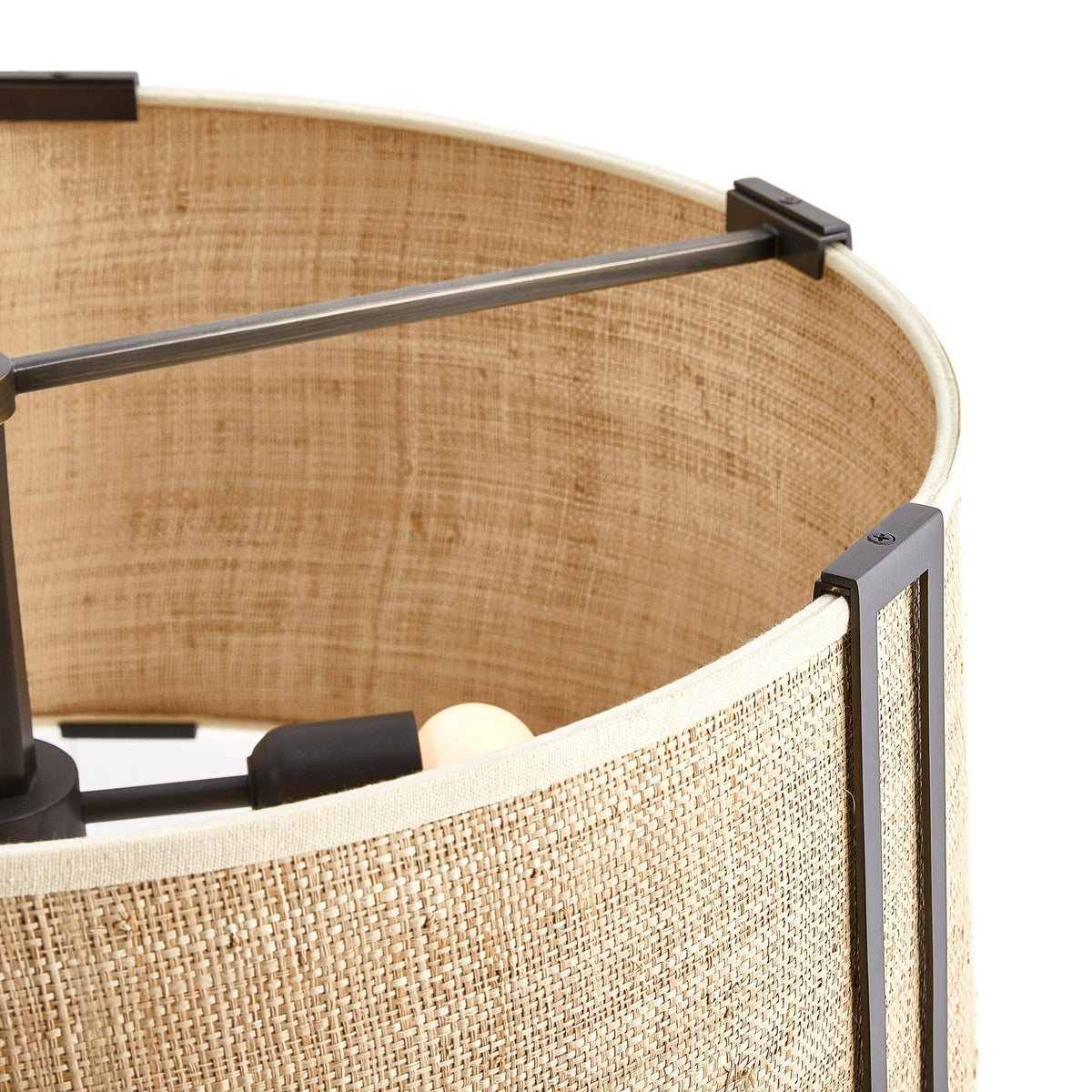 Amida Chandelier – Tailored Grasscloth & Brass Mid-Century Inspired Pendant Light