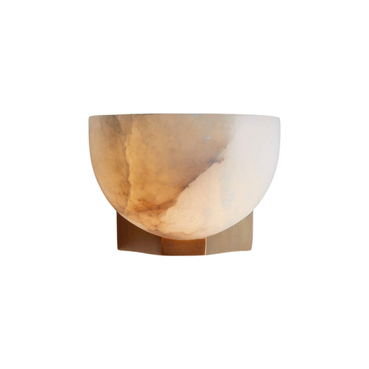 Ando Brass Alabaster Sconce – Hand-Carved Alabaster Globe & Burnished Metal Wall Sconce