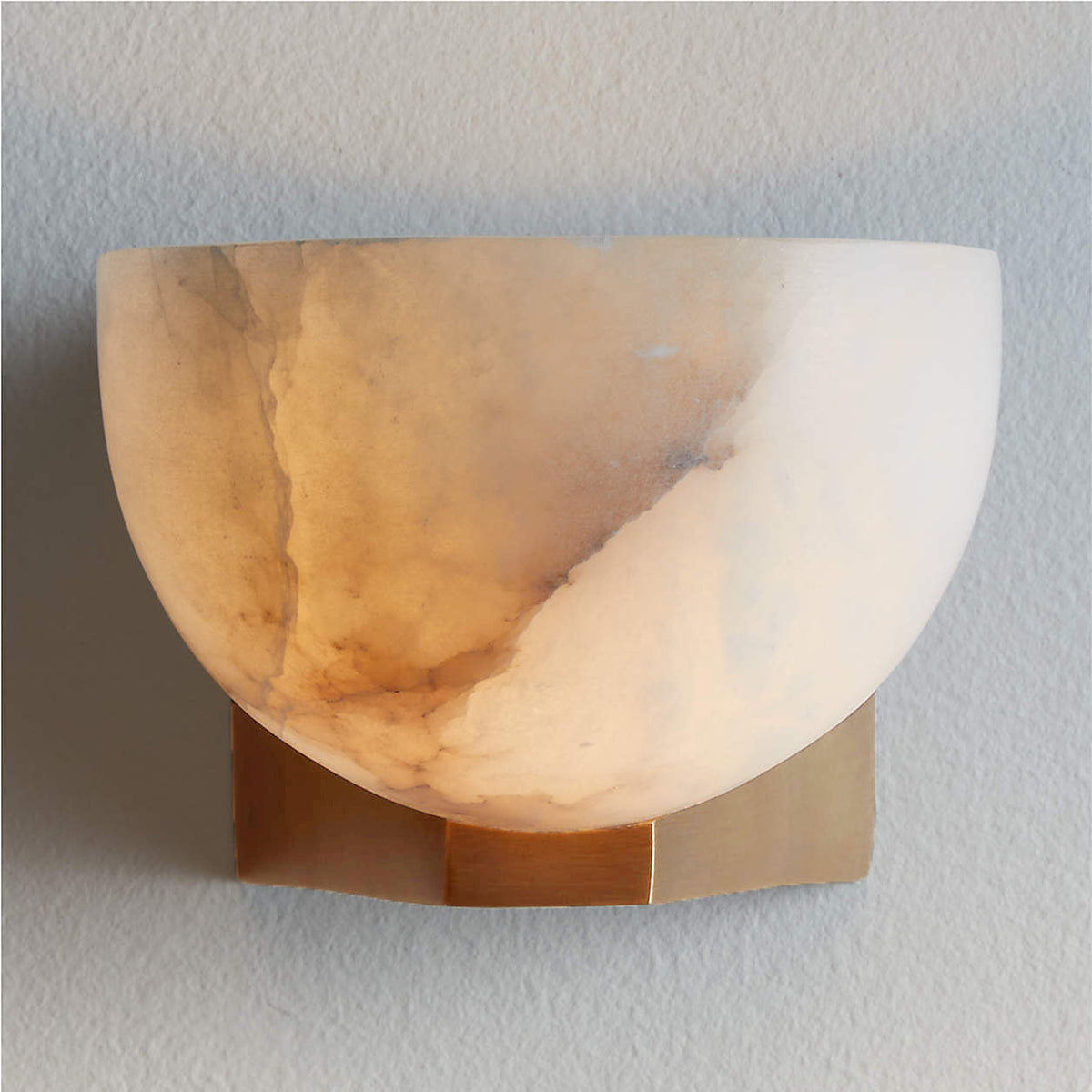Ando Brass Alabaster Sconce – Hand-Carved Alabaster Globe & Burnished Metal Wall Sconce