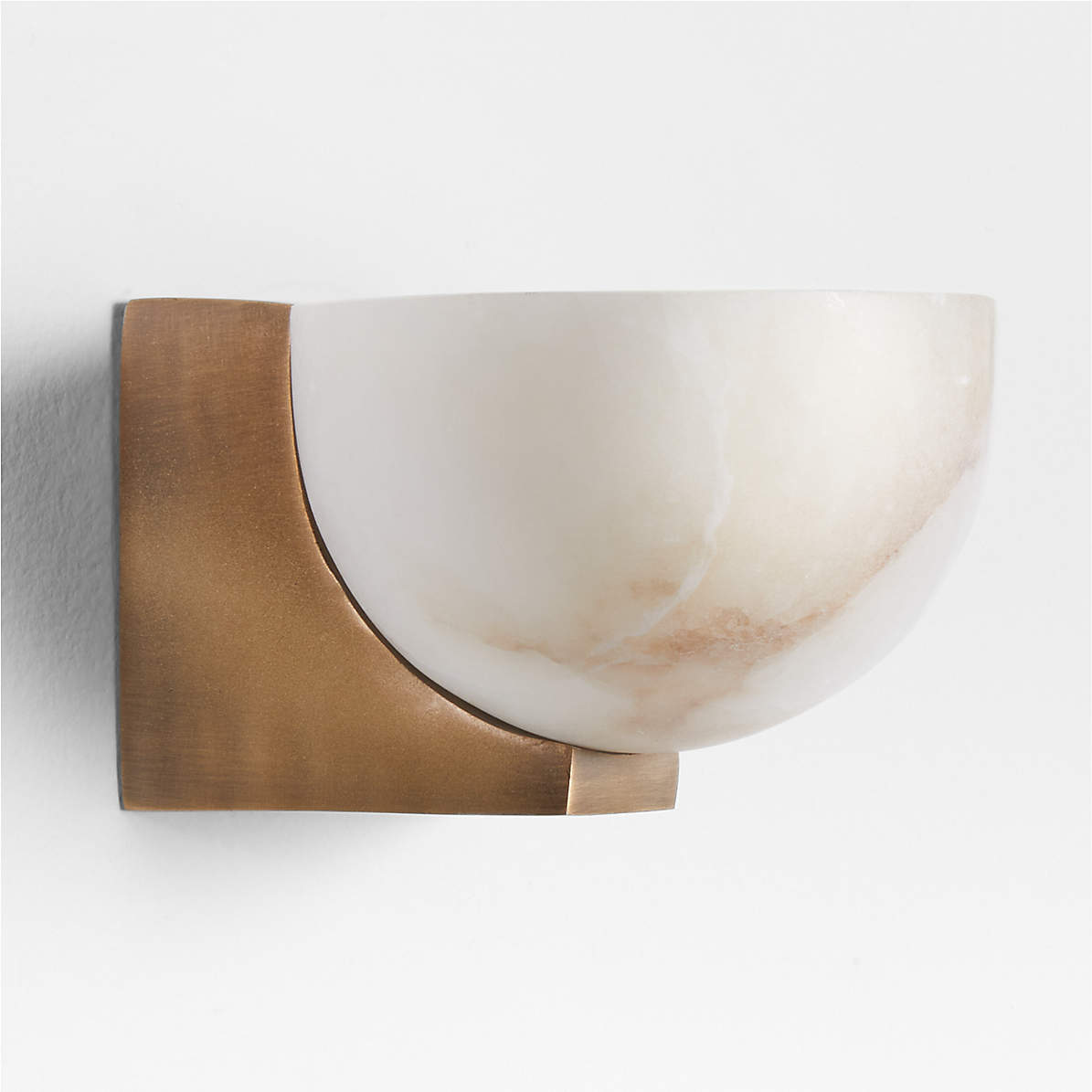 Ando Brass Alabaster Sconce – Hand-Carved Alabaster Globe & Burnished Metal Wall Sconce