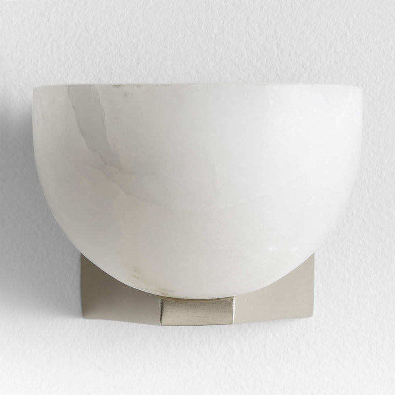 Ando Brass Alabaster Sconce – Hand-Carved Alabaster Globe & Burnished Metal Wall Sconce