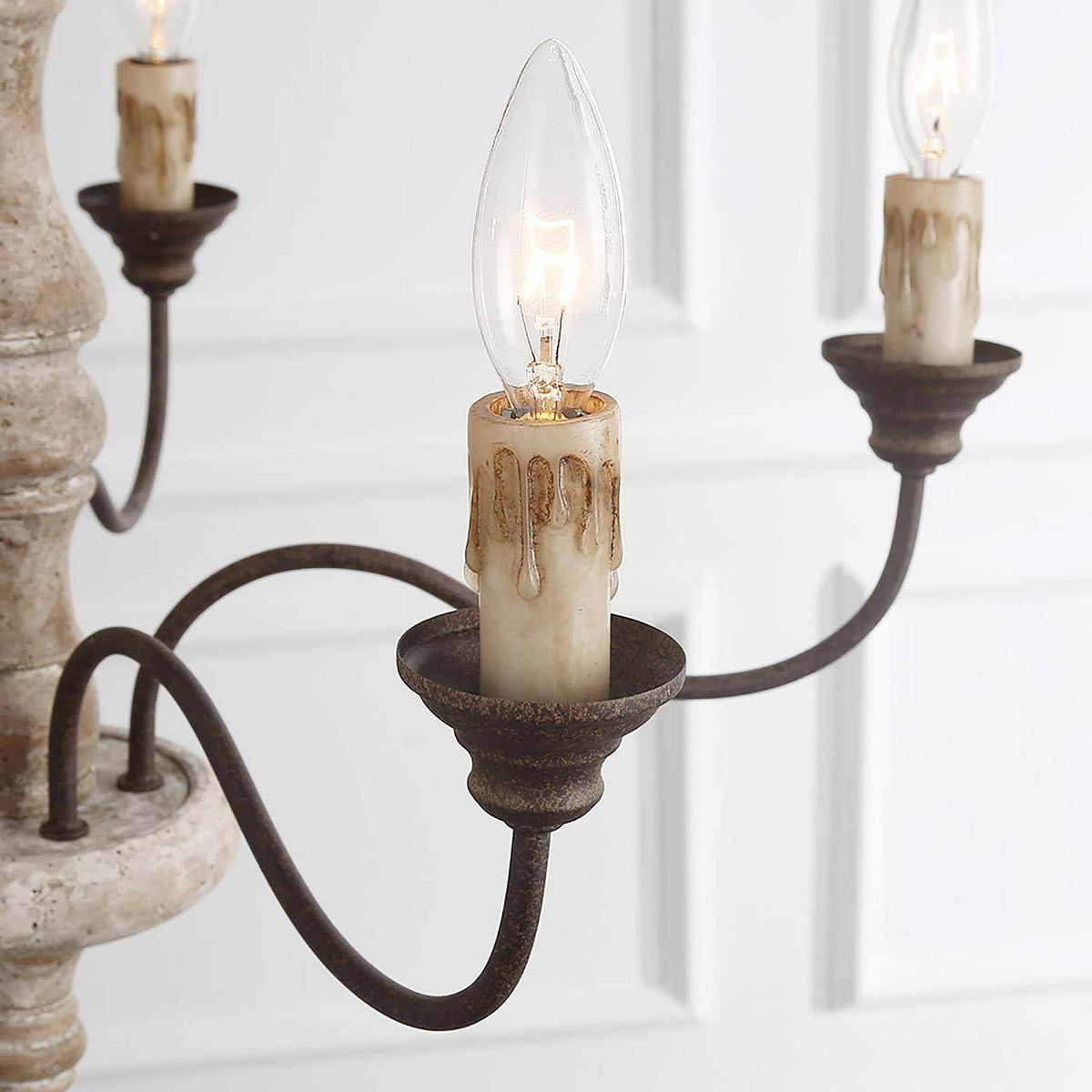 Andromeda 5-Light Chandelier – Handmade Wood & Iron French Country Chandelier