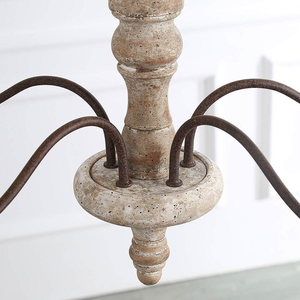 Andromeda 5-Light Chandelier – Handmade Wood & Iron French Country Chandelier