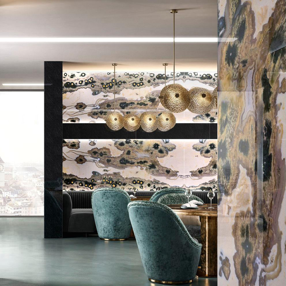 Andromeda Chandelier – Brushed Bronze Iron & Crystal Glass Horizontal Chandelier