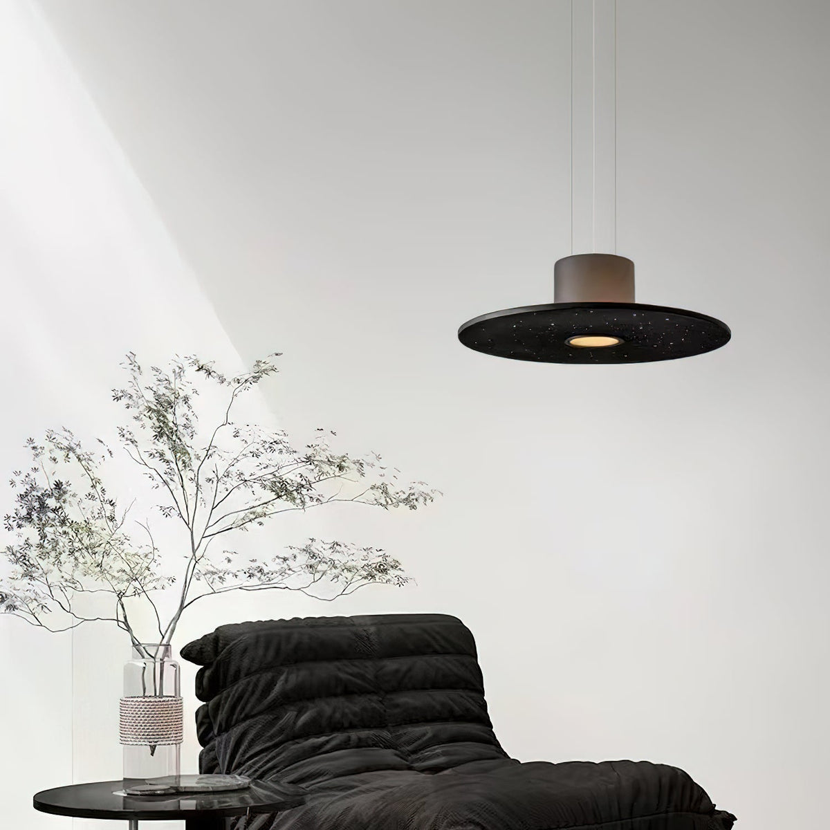 Andromeda Pendant Lamp – Dual-Lighting Metal Disc & Starry Sky Perforated Pendant