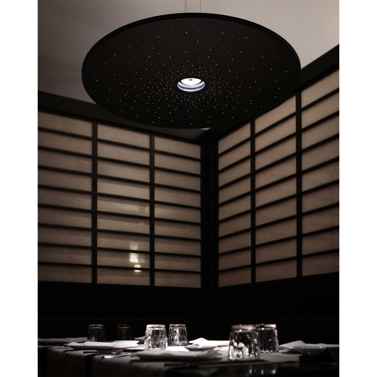 Andromeda Pendant Lamp – Dual-Lighting Metal Disc & Starry Sky Perforated Pendant