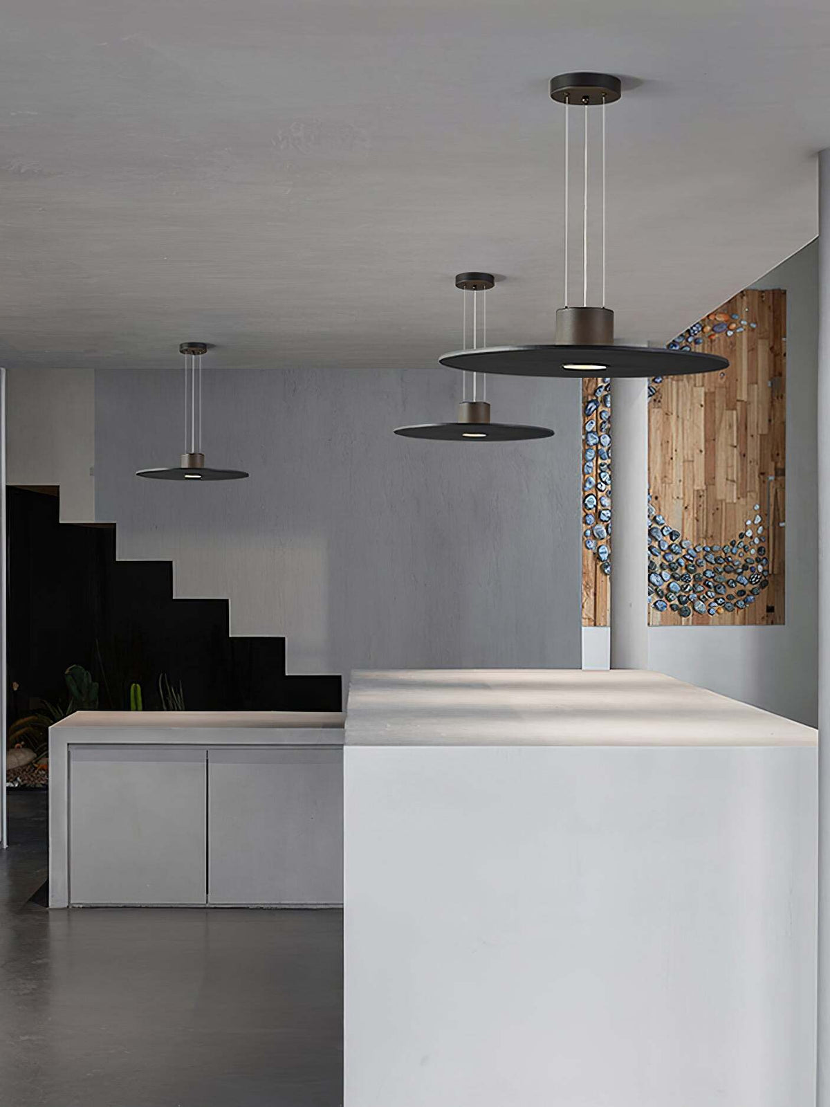 Andromeda Pendant Lamp – Dual-Lighting Metal Disc & Starry Sky Perforated Pendant