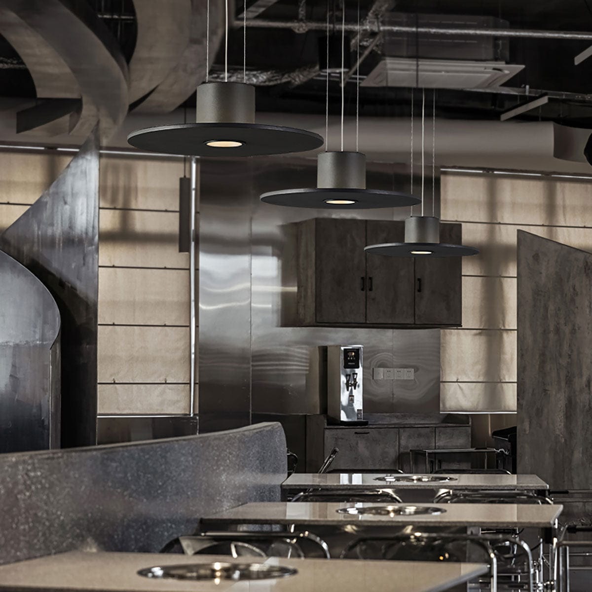 Andromeda Pendant Lamp – Dual-Lighting Metal Disc & Starry Sky Perforated Pendant