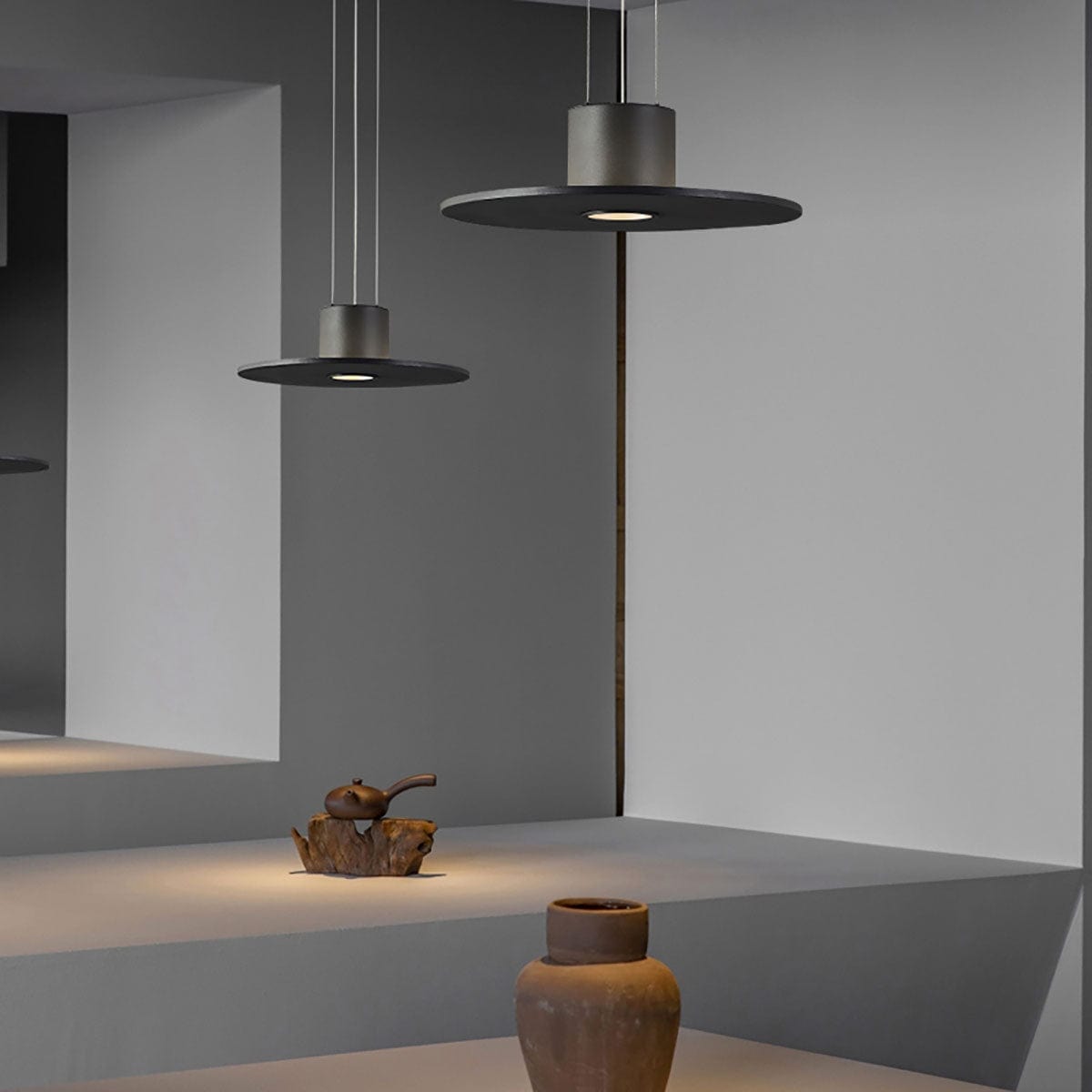 Andromeda Pendant Lamp – Dual-Lighting Metal Disc & Starry Sky Perforated Pendant