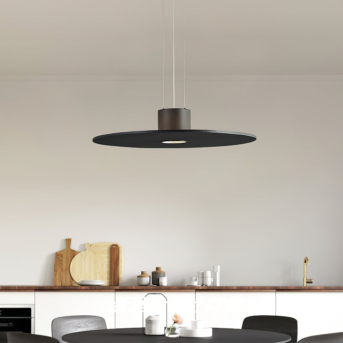 Andromeda Pendant Lamp – Dual-Lighting Metal Disc & Starry Sky Perforated Pendant