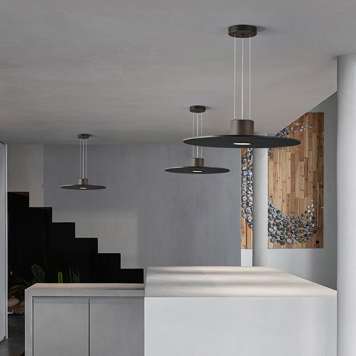 Andromeda Pendant Lamp – Dual-Lighting Metal Disc & Starry Sky Perforated Pendant
