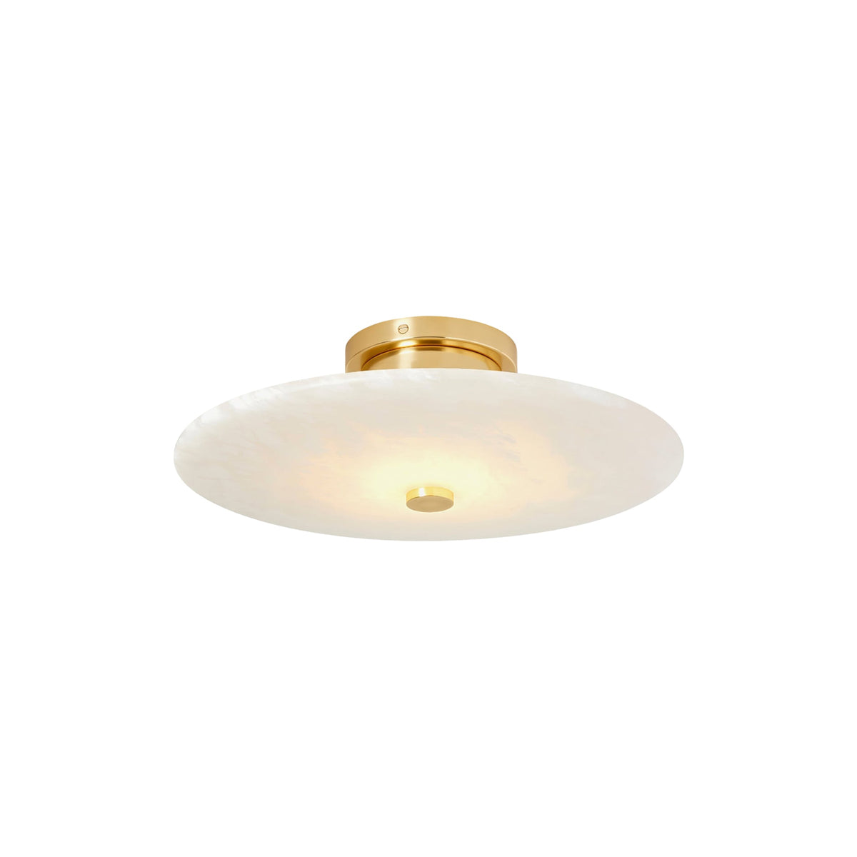 Ankeny Alabaster Ceiling Lamp – Flush Mount Natural Stone & Brass Fixture