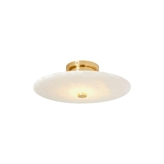Ankeny Alabaster Ceiling Lamp – Flush Mount Natural Stone & Brass Fixture