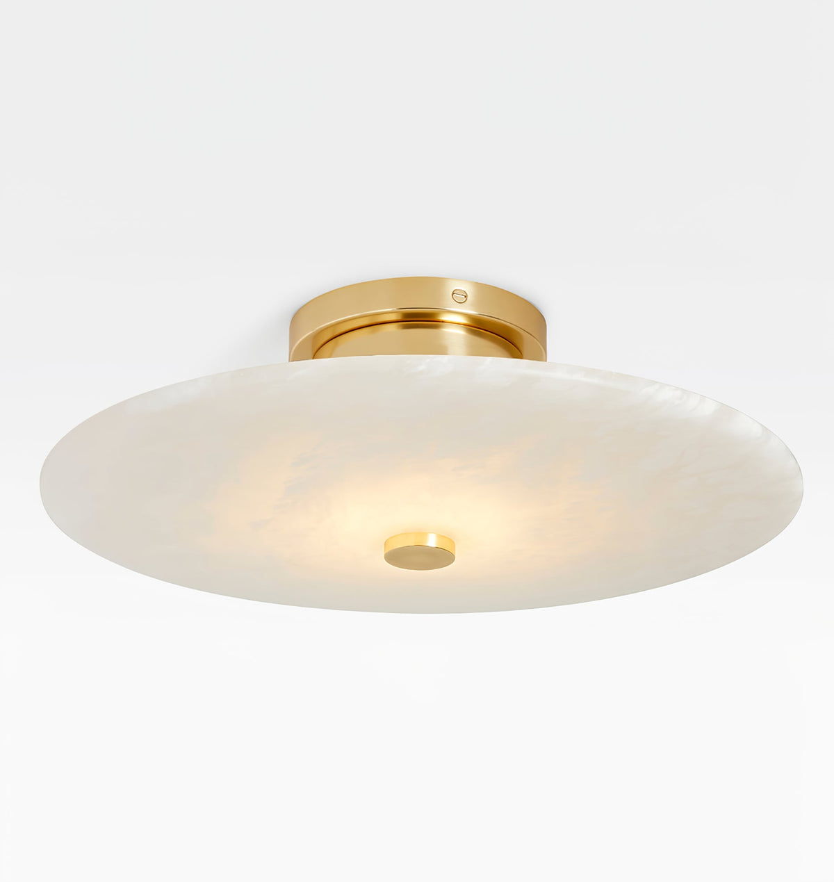 Ankeny Alabaster Ceiling Lamp – Flush Mount Natural Stone & Brass Fixture