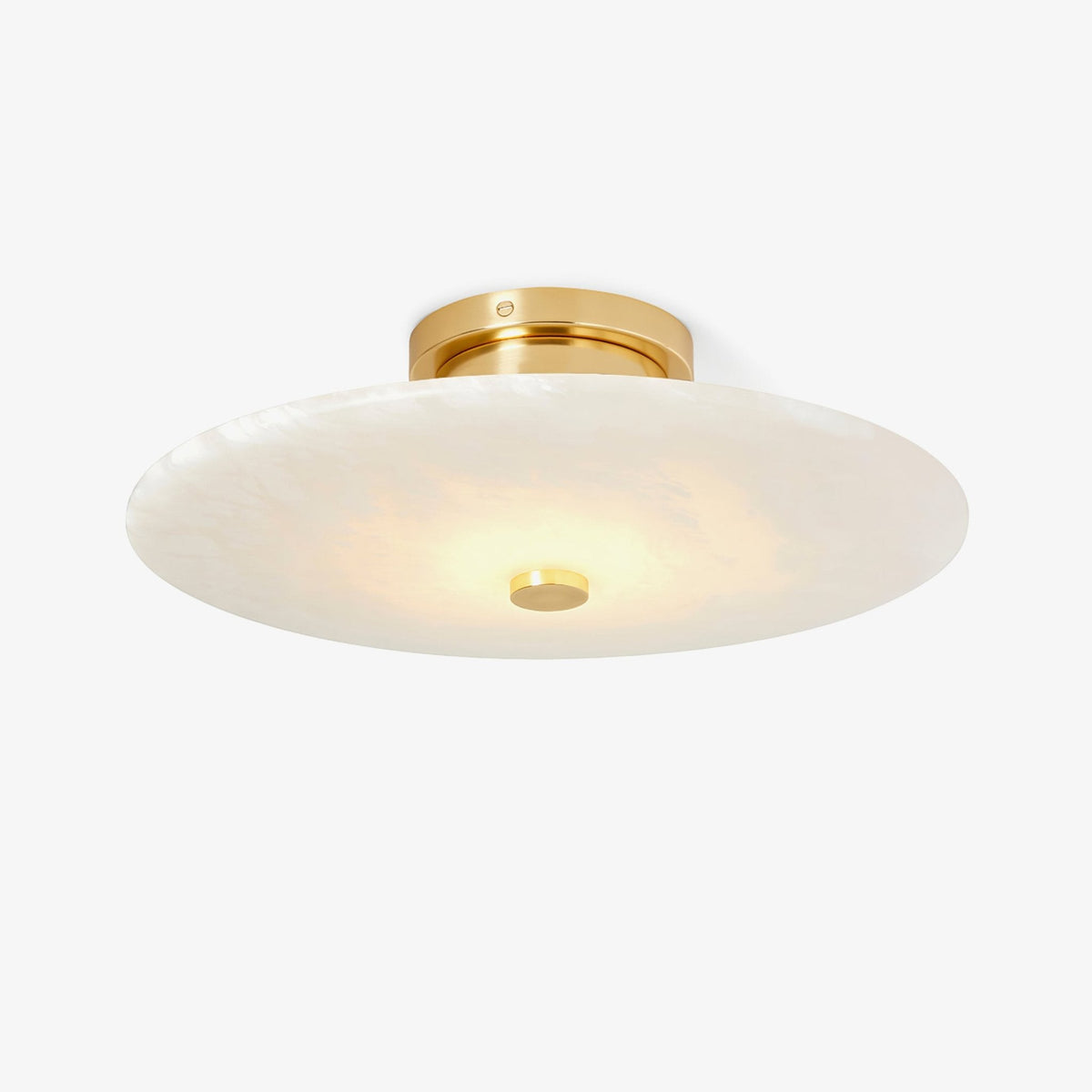 Ankeny Alabaster Ceiling Lamp – Flush Mount Natural Stone & Brass Fixture